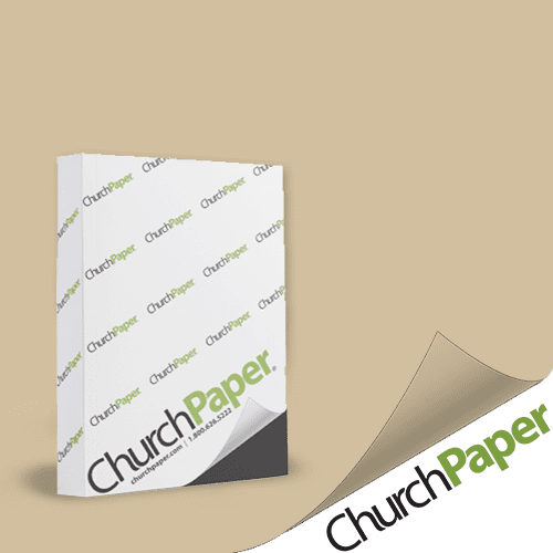 Church Paper 8.5 x 11 24/60 Opaque Colors Paper 500 Sheets/Ream Tan